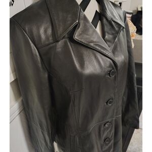 Wilsons Leather Black Jacket Women's Large Motocore Indie Sleaze Minimalist